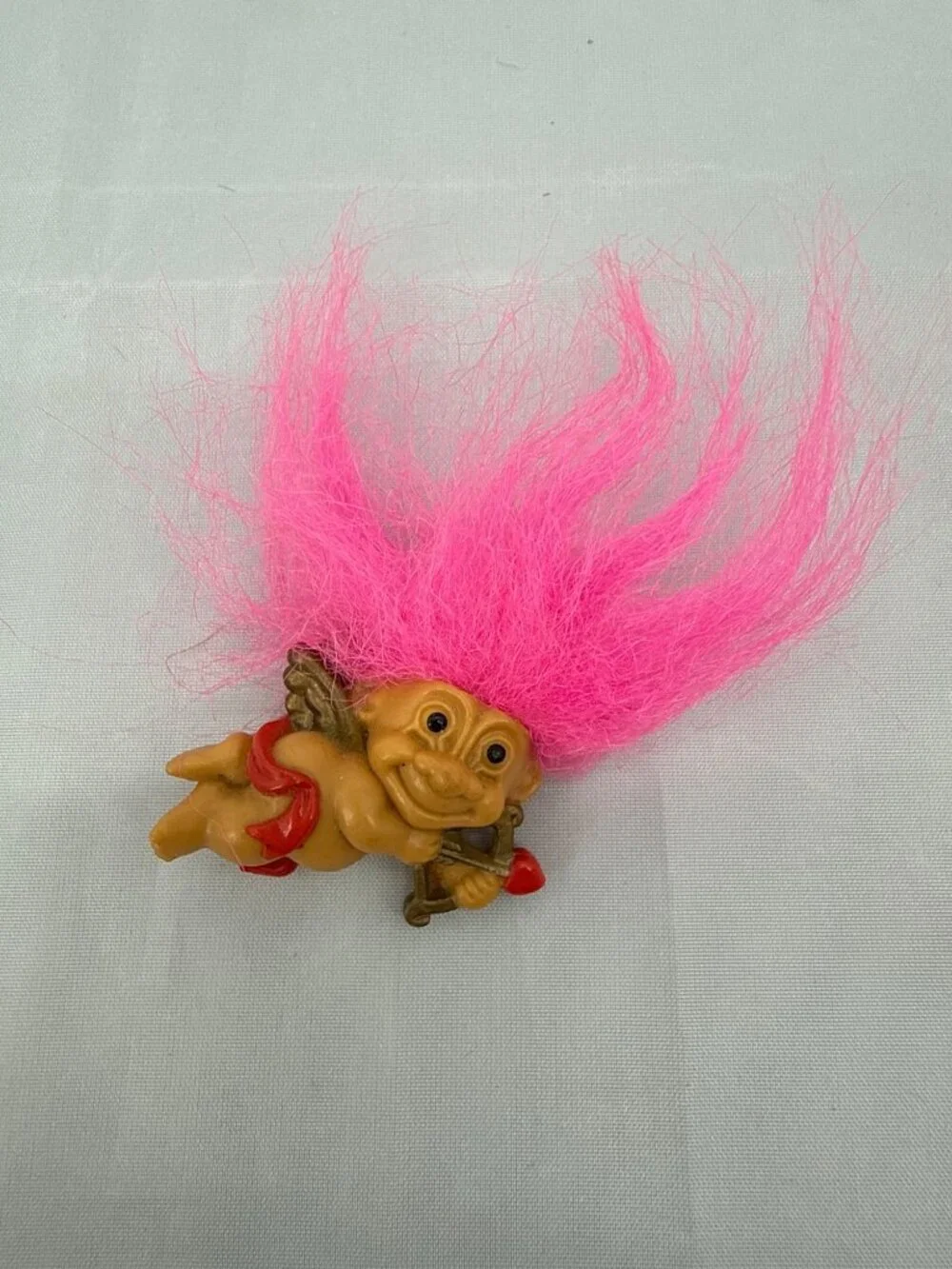 Vintage 90s Russ Troll Doll Clip On Earrings Pin Lot Pink Hair Cupid Kitsch Kidc